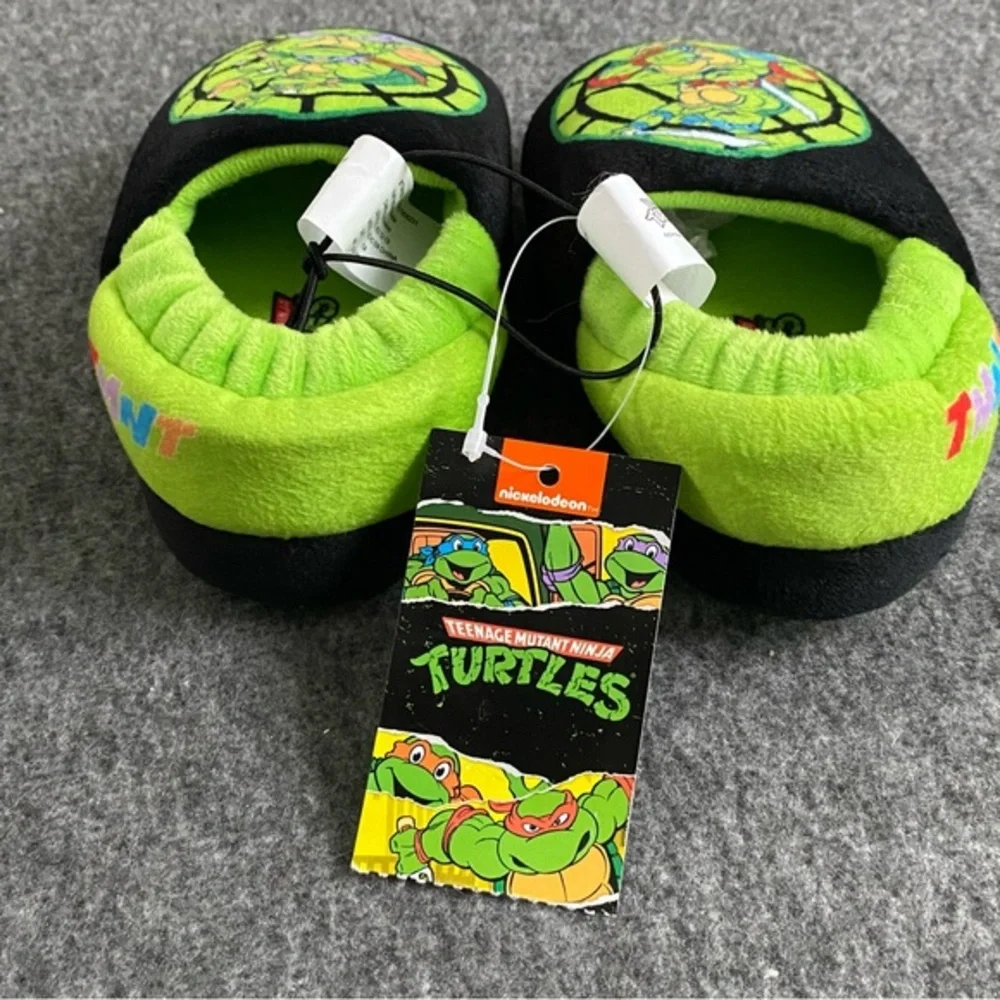 Teenage Mutant‎ Ninja Turtles Slippers Little  Boys Size 5-6 Slip On Green New